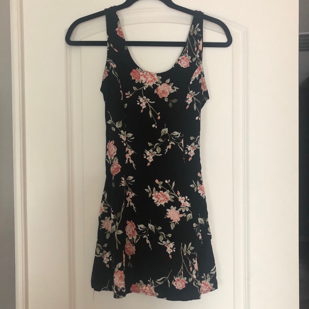 4/$25 Mini Black Floral Dress
